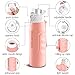 CHICMODA Collapsible Water Bottle, Shockproof Portable Water Bottle with BPA Free, Leak Proof, Wide Mouth, Flip top for Travel Sports and Outdoors,Pink