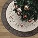Valery Madelyn 48 inch Farmhouse Rustic Christmas Tree Skirt Decorations with Holly Leaves and Faux Fur Trim, Themed with Christmas Ornaments (Not Included)