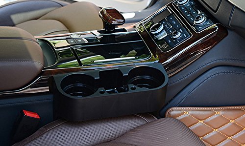 AUTOLOVER Car Seat Seam Wedge Cup Holder Cell Phone Holder Food Drink Bottle Mount Stand Storage Organizer Multifunction Glove Box Car Accessories -BLACK