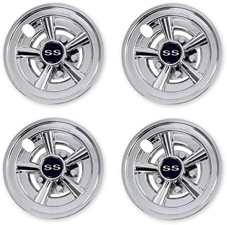 NOKINS Golf Cart SS Wheel Covers Hub Caps for Most Golf Carts 8 inch(Set of 4)