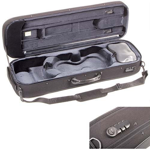 Bam Stylus 5001S 4/4 Violin Case with Black Exterior and Silver Interior