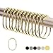 2 Lb. Depot Wide Shower Curtain Rings - Set of 12 Easy Glide Rollers with Decorative Gold Finish - Stainless Steel Shower Hooks for Straight and Curved Rods - Decorative and Durable for Any Bathroom