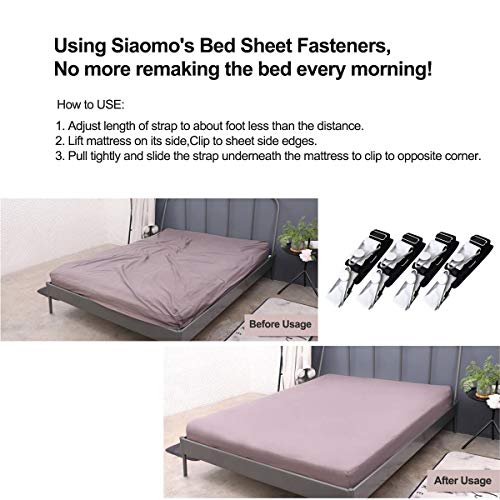 image for Siaomo Bed Sheet Fastener Holder 4pcs/Set Adjustable Sheets Holders St