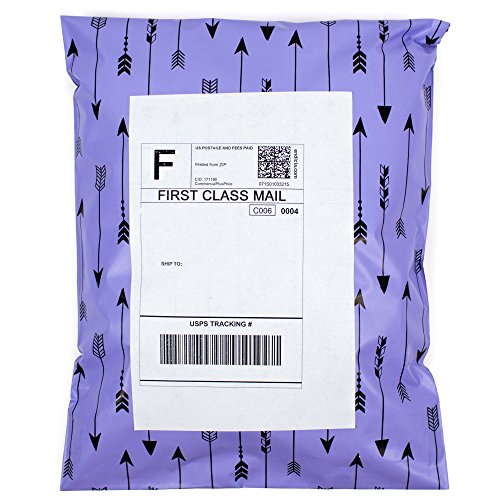 Inspired Mailers - Poly Mailers 10x13 - Tribal Arrows (Purple/Black) - Choose from 6x9, 10x13 and 14.5x19 Sizes - 3.15mil Unpadded Mailing Bags (10x13, 100 Pack) - Thumbnail 6