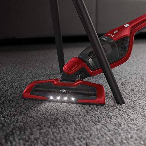 Aspirador sem fio aeg cx7-2-45an, autonomia de 45 min, 18 v, 2 velocidades, escova 180º com led, aspirador portátil especial para animais de estimação, tanque de 0,5 l, vermelho