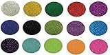 Premium Glitter Heat Transfer Vinyl Sheets, 12” x 10” Iron On Easyweed Htv Vinyl Sheets Pack Set of 15 Assorted Colors Use with Cricut Silhouette Cameo & More Starter Bundle