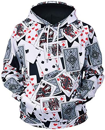 CYOT ZLAO Playing Cards Street Hoodie Hooded Loose Sportswear Pullover
