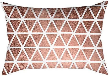 Pausseo Rose Gold Powder Pillowcase, Cotton Linen Square Pillow Cover Cushion Sofa Waist Throw Pillowcase Home Decoration Office Car Bed Decor Wrinkle Resistant Pillowslip Gift Set
