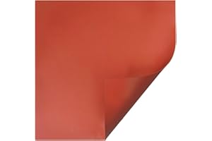 SALIMHIB Red Silicone Rubber Sheet, 60A Durometer Mat, 1/8 x 12 x 12 Inch Commercial Grade, High Temp No Adhesive Backing (Red, No Adhensive)