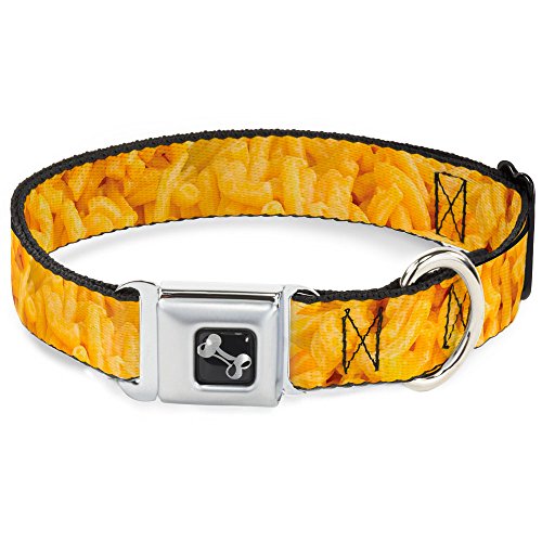 Buckle Down Seatbelt Buckle Dog Collar - Mac & Cheese Vivid - 1.5
