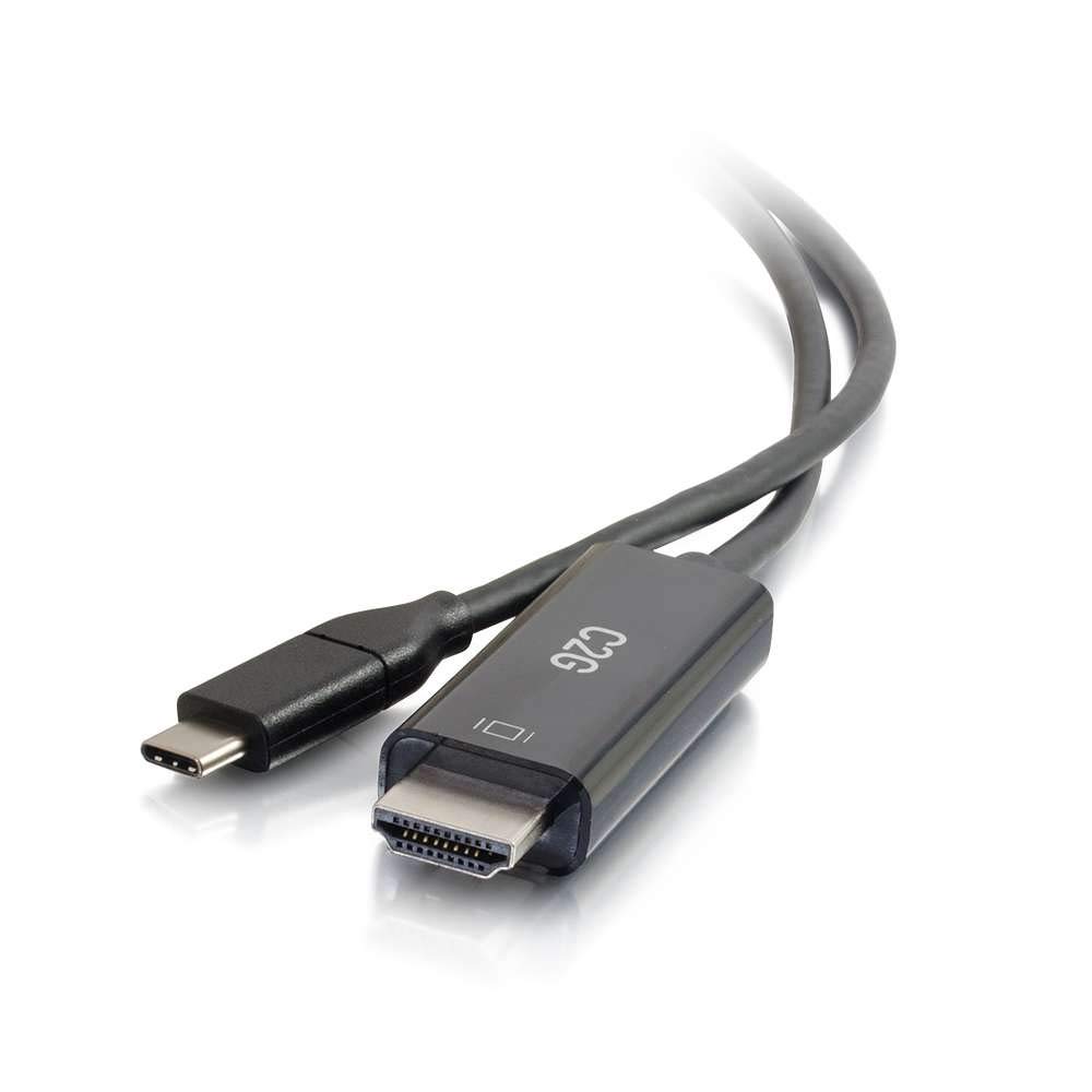 C2G USB C to HDMI, Audio & Video Adapter Cable, USB C Cable, HDMI Cable, 4K 60Hz, 1 Foot (0.3M), Cables to Go 26906, black