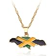 Askana Fashion Unisex Country Country's Flag Map Gold Pendant Necklaces