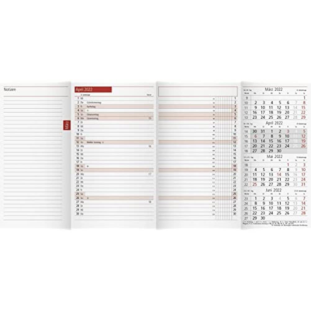 rido/idé 7040300002 pocket calendar TM 12 replacement calendar, 2 pages = 1 month, 87 x 153 mm, cardboard envelope, calendar 2022, plus fold-out section