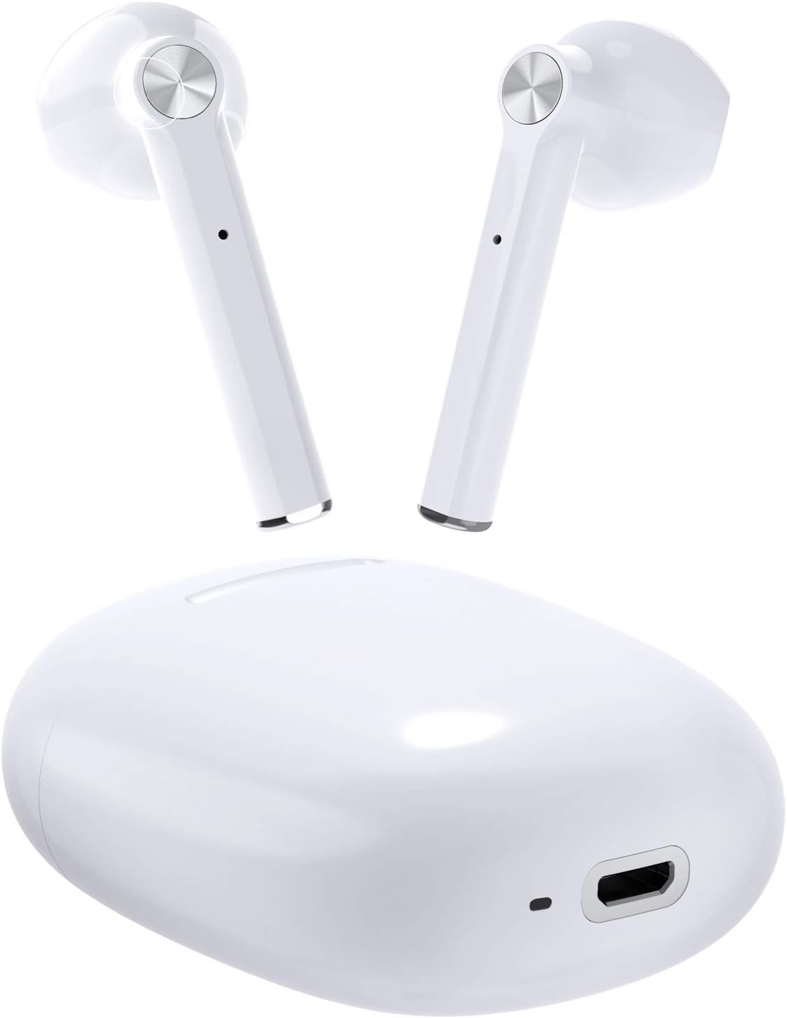 LETSCOM Bluetooth Kopfhörer, Bluetooth 5.0 kabellose Kopfhörer in Ear drahtlose Stereo Kopfhörer, 20 Stunden Spielzeit, Bluetooth Ohrhörer mit integriertem Mikrofon für Sport und Arbeit-Weiß