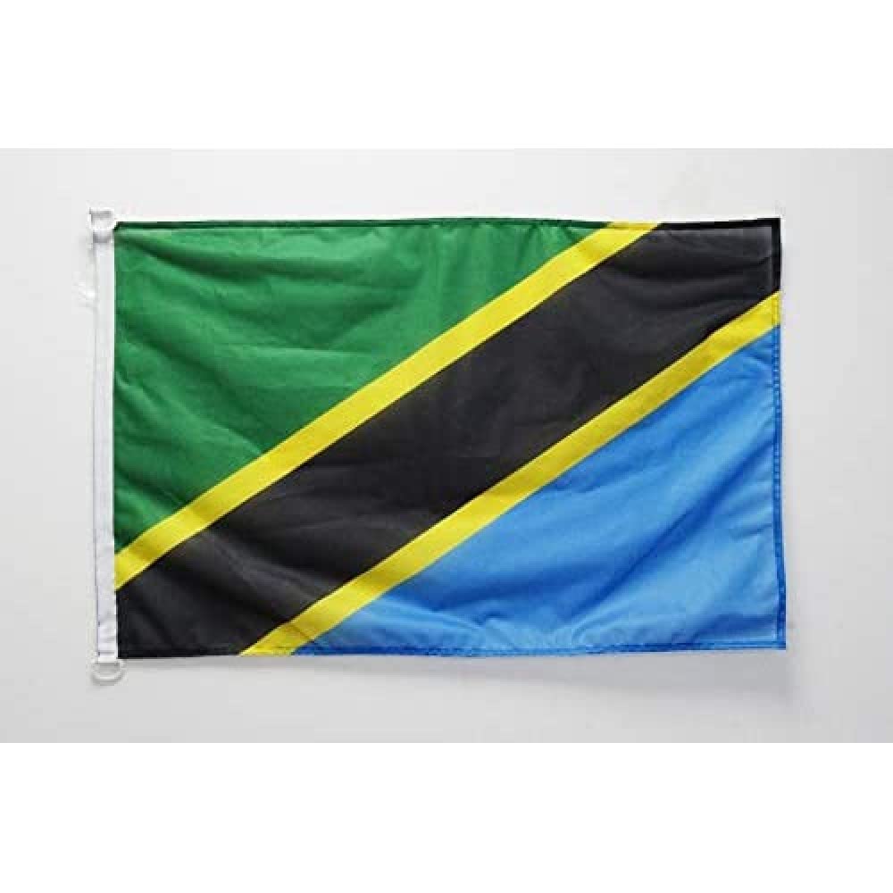 AZ FLAG - Tanzania Nautical Flag - 18'' x 12'' - For Outdoor and Boat - Tanzanian Banner Knitted Polyester with Two Plastic Rings - Vivid Colors - 12x18 in - 45x30 Cm