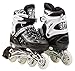 Scale Sports Kids Adjustable Inline Roller Blade Skates Black Large Sizes Safe Durable Outdoor Featuring Illuminating Front Wheels 905