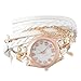 Godagoda Women Multilayer Weave Wrap Link Leather Bracelet Quartz Wrist Watch