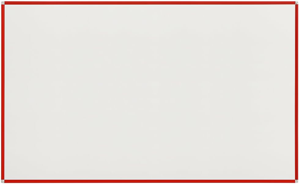 Whiteboard ,frame powder coated flame red RAL 3000