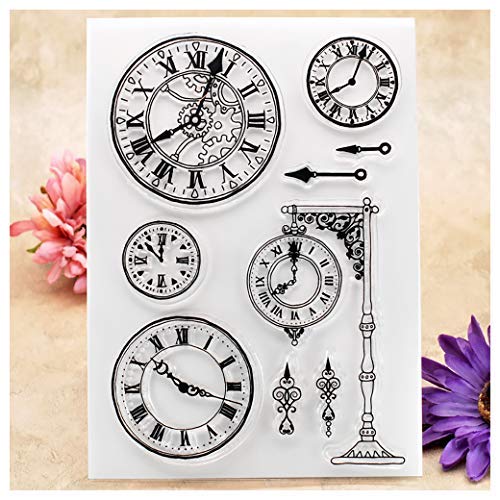 Kwan Crafts Clock Clear Stamps for Card Making Decoration and DIY Scrapbooking