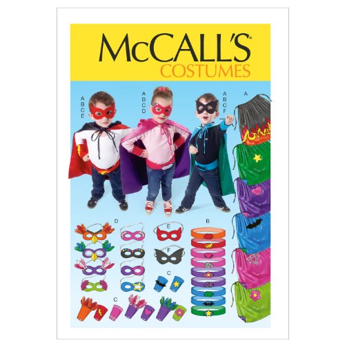 McCall Patterns M6626KID Children/Boys'/Girls' Cape, Belt, Cuffs and Masks Sewing Pattern, All Sizes