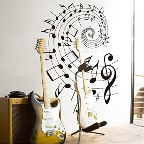 Music Sticker Music Decal Music Note Wall Stickers Musical Notes Rotation School Classroom Wall Decoration Sticker Flat Glass Paste for Home Decor Decal Room Decoration (1#Spiral music note)