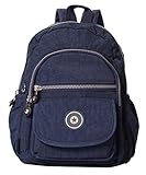 Veenajo Lightweight Backpack Durable Small Travel Daypack for Women Girls Waterproof Handbag(Dark Blue)