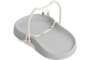Glaf Baby Changing Pad Portable Diaper Changing Table Station with Safety Straps Waterproof Lightweight and Wipeable (Grey)
