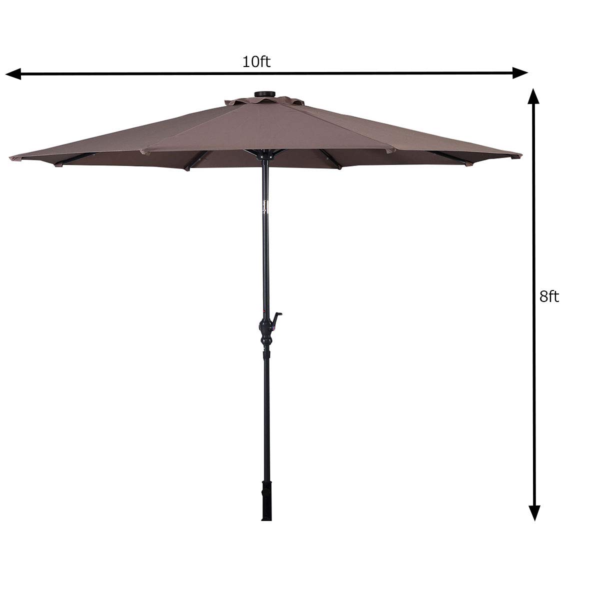 Giantex 10ft Solar Patio Umbrella Sunbrella With Lights 8 Ribs Market Steel Tilt W Crank For Garden Deck Backyard Pool Indoor Outdoor Use Garden Outdoor Cjp Org In