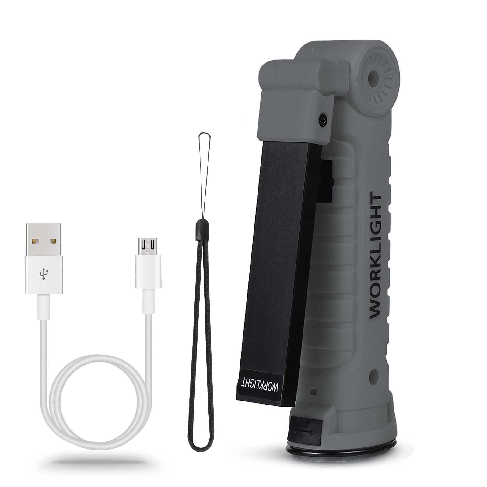 Vagocom LED Rechargeable Torch, Super Bright Flashlight,Mechanic Tools COB Work Light,Portable Inspection Lamps with Magnetic Base for Mens Gifts,Garage,Emergency(1 Pack)