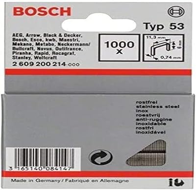 Bosch Professional 1000x Fine Wire Staples Type 53 114 x 0.74 x 6 mm