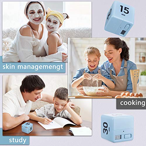 2 Pieces Cube Timers Gravity Sensor Flip Timer Kids Timer Workout Timer