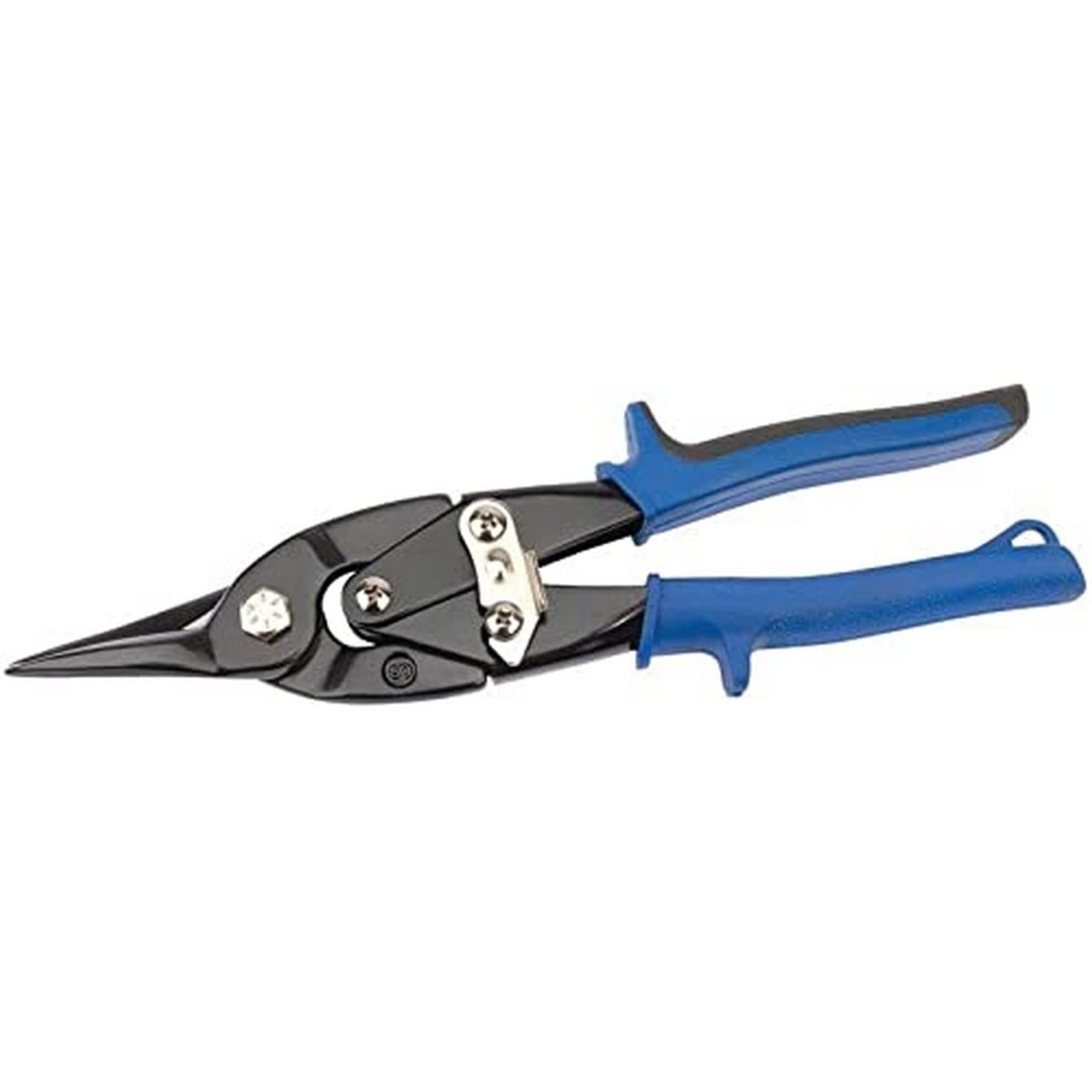 Draper 250mm Soft Grip Compound Action Aviation Tin Snips - Straight Cut Metal Shear|Alloy Steel Forged Jaws Hand Tool| Serrated Action Blades | 05524