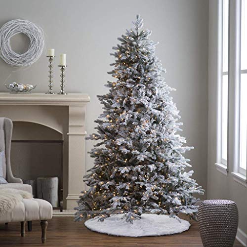Arekeke Tappeto Per Albero Di Natale Gonna Copertura Di Base Bianco Peluche Pannello Esterno Albero Natale Per Decorazione Di Festa Di Natale 90cm