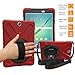 BRAECNstock Galaxy Tab A 9.7 Case Full-Body Shock Proof Hybrid Heavy Duty Armor Protective Case for Samsung Galaxy Tab A 9.7 [SM-T550] Case with Kickstand/Hand Strap/Shoulder Strap (Red)