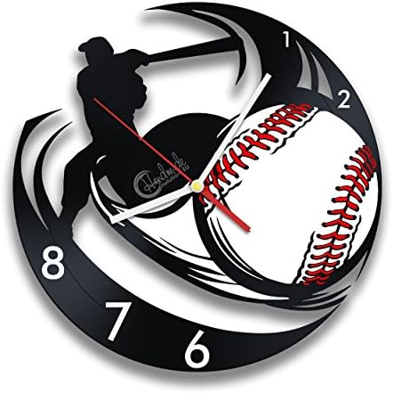 Baseball Game Vinyl Record Wall Clock Handmade Solutions - Training Hall Decor - Gift for Sportsmen