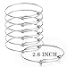 Sromay 8 Pieces Wire Blank Bracelet Stainless Steel Expandable Charm Bangle Bracelet for DIY Jewelry Making, 2.6 Inch