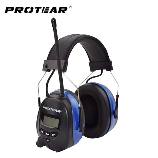Gehörschutz mit Radio FM/AM,Bluetooth und eingebautem Mikrofon, Funkkopfhörer für Arbeit und Industrie, SNR 30dB