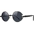 MERRY'S Gothic Steampunk Sunglasses for Women Men Round Lens Metal Frame S567