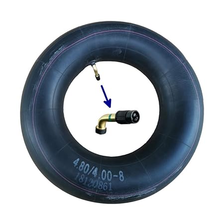 Schubkarrenschlauch 4.80/4.00-8 Autoventil abgewinkelt mit Ventilschlüssel
