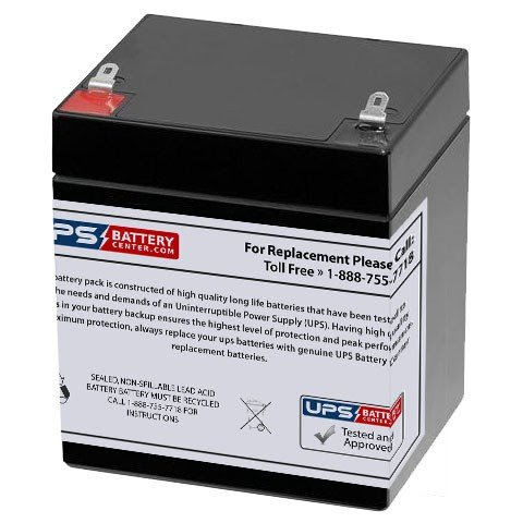 Leoch DJW12-4L 12V 5Ah F1 Replacement Battery