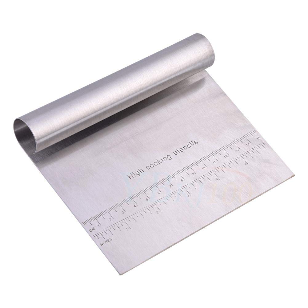 Wakects Dough Pastry Cutter Scraper, Stainless Steel, Ideal for Pasta, Dough, Pizza, Cleaning, Measuring, 15 x 12cm