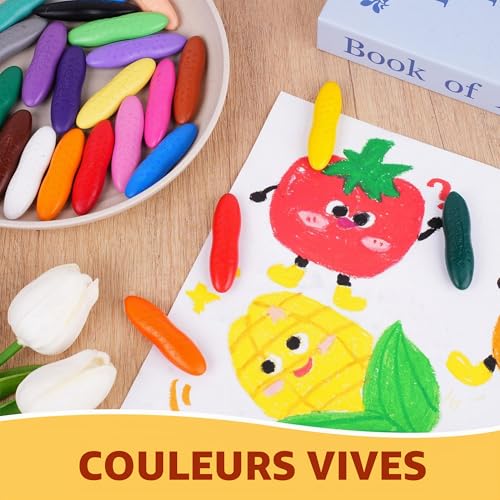 YPLUS Peanut Pencils for Toddlers, 12 Colouring Pencils for Children, Non-Toxic, Easy to Hold, Washable and Safe for Toddlers, Art Supplies to Colour