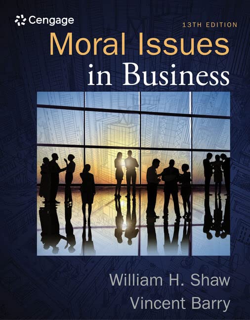 Amazon Com Moral Issues In Business Shaw William H Barry Vincent Books