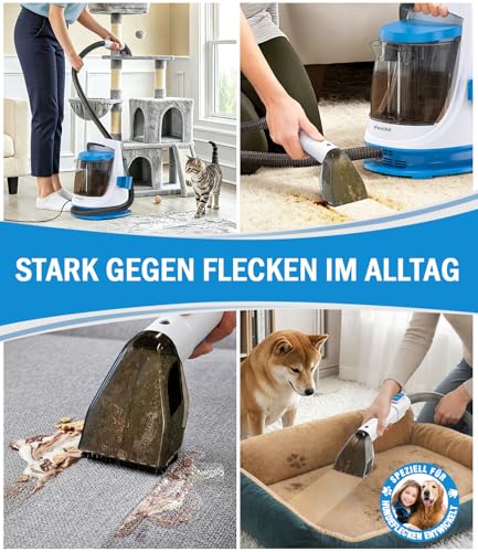 PEXCHO Polsterreiniger Gerät 550W Waschsauger für Teppich, Sofa & Autositze, Teppichreiniger Nasssauger gegen Tierflecken und Gerüche, 18kPa Textilreiniger mit Selbstreinigungsfunktion, JJB-718