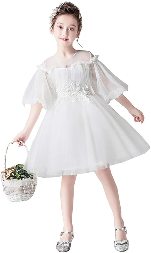 Amazon キッズ ドレス パーティードレス お姫様 ワンピース 子供ドレス 半袖 正装 ファスナータイプ 春 夏 秋 子どもドレス 女の子 フォーマル キッズ 発表会やステージ衣装 ピアノ発表会 ドレス フォーマル 通販