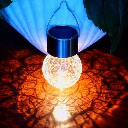 Amazon Com Solar Pathway Globe Light 3pack Crackle Glass Globe