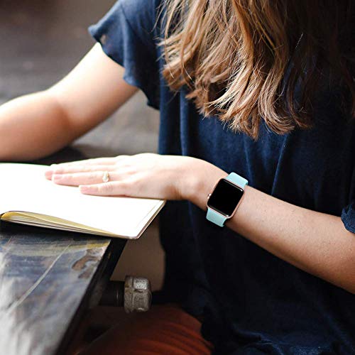 DaQin Compatible with Apple Watch Band 44mm 42mm, Sport Silicone Replacement Bands for iWatch Series 4 Series 3/2/1, Blue sea, M/L