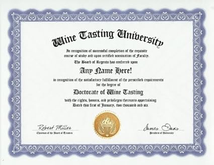 Amazon Com Wine Tasting Wine Taster Degree Custom Gag