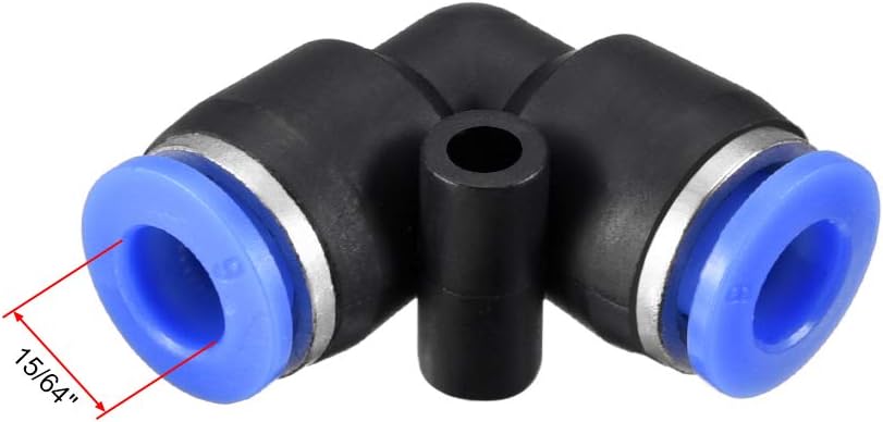 sourcing map Plastic Elbow Push to Connect Tube Fitting 6mm Tube OD Pneumatic Air Push Fit Lock Fitting Blue 15pcs - Image 3