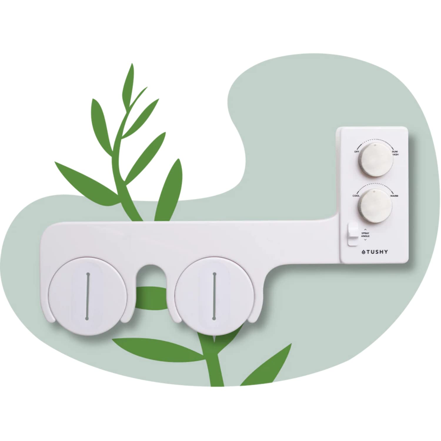 TUSHY Basic 2.0 Bidet Toilet Seat Attachment | Warm-Water Optional. Modern Sleek Design. Fresh Clean Water Sprayer (Non-Electric Self Cleaning Adjustable Nozzle), (White/Silver) Image